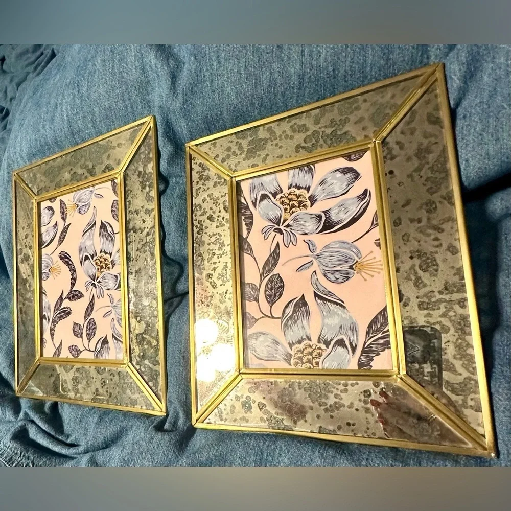 Anthropologie Mercury Glass Frames NWT Set of 2 4x6 5x7